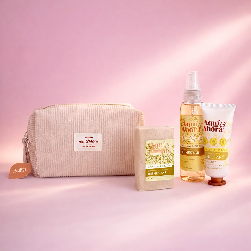 Set Neceser Corderoy + Body Splash + Crema + Jabon en Barra