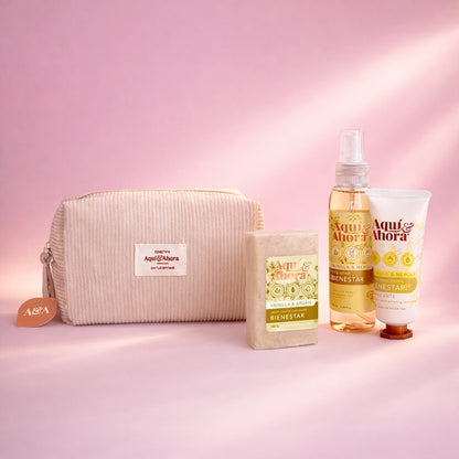 Set Neceser Corderoy + Body Splash + Crema + Jabon en Barra