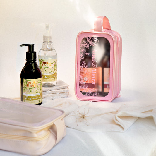 Set Neceser Clear + Jabón Líquido + Aromatizante
