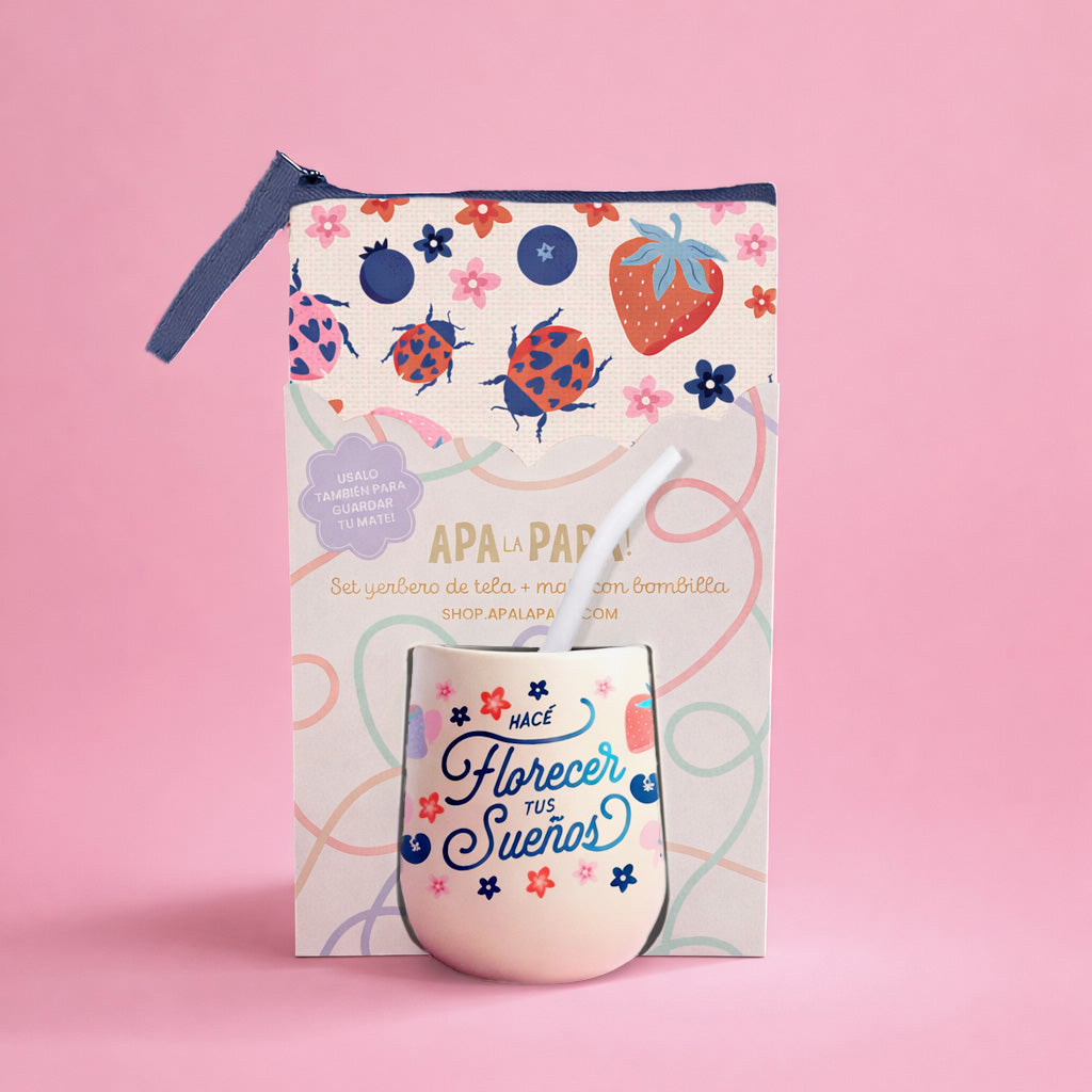 Set Materos Yerbero de Tela + Mate (NEW)