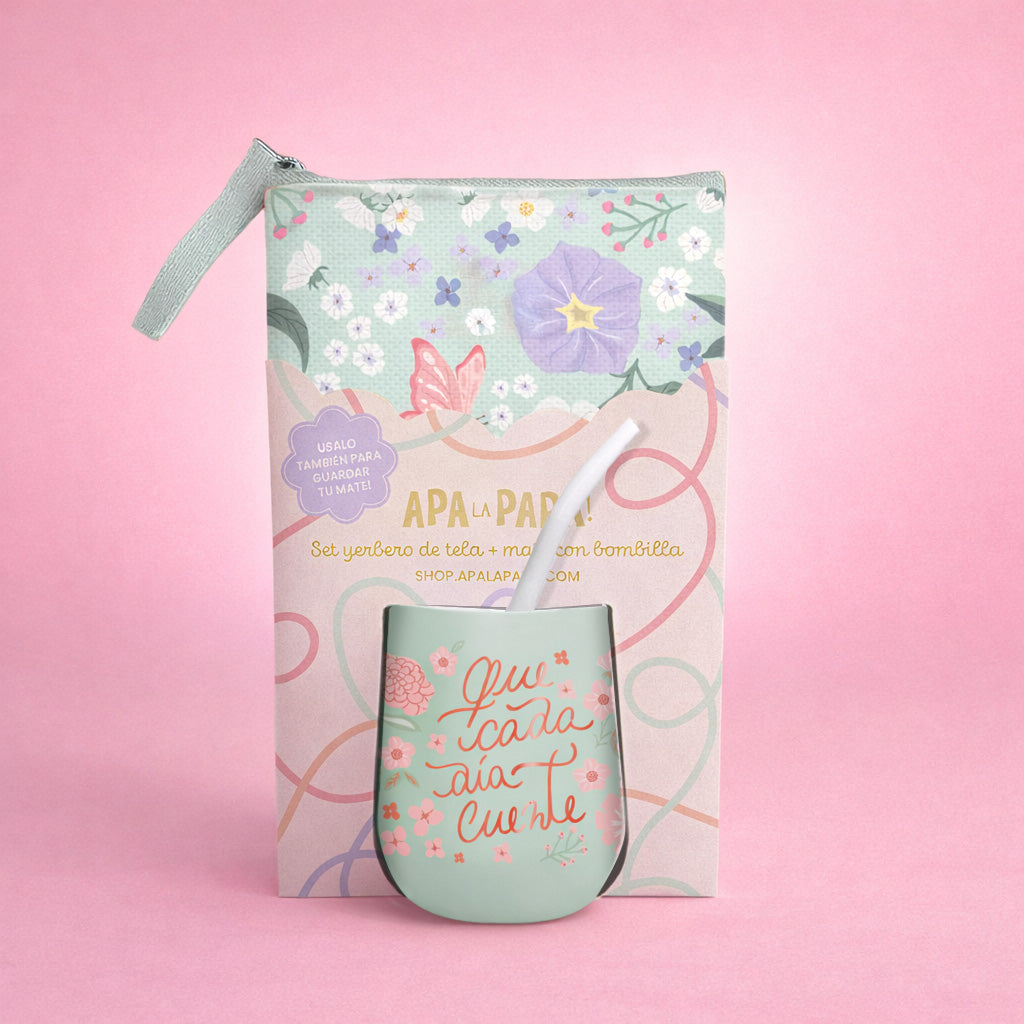 Set Materos Yerbero de Tela + Mate (NEW)