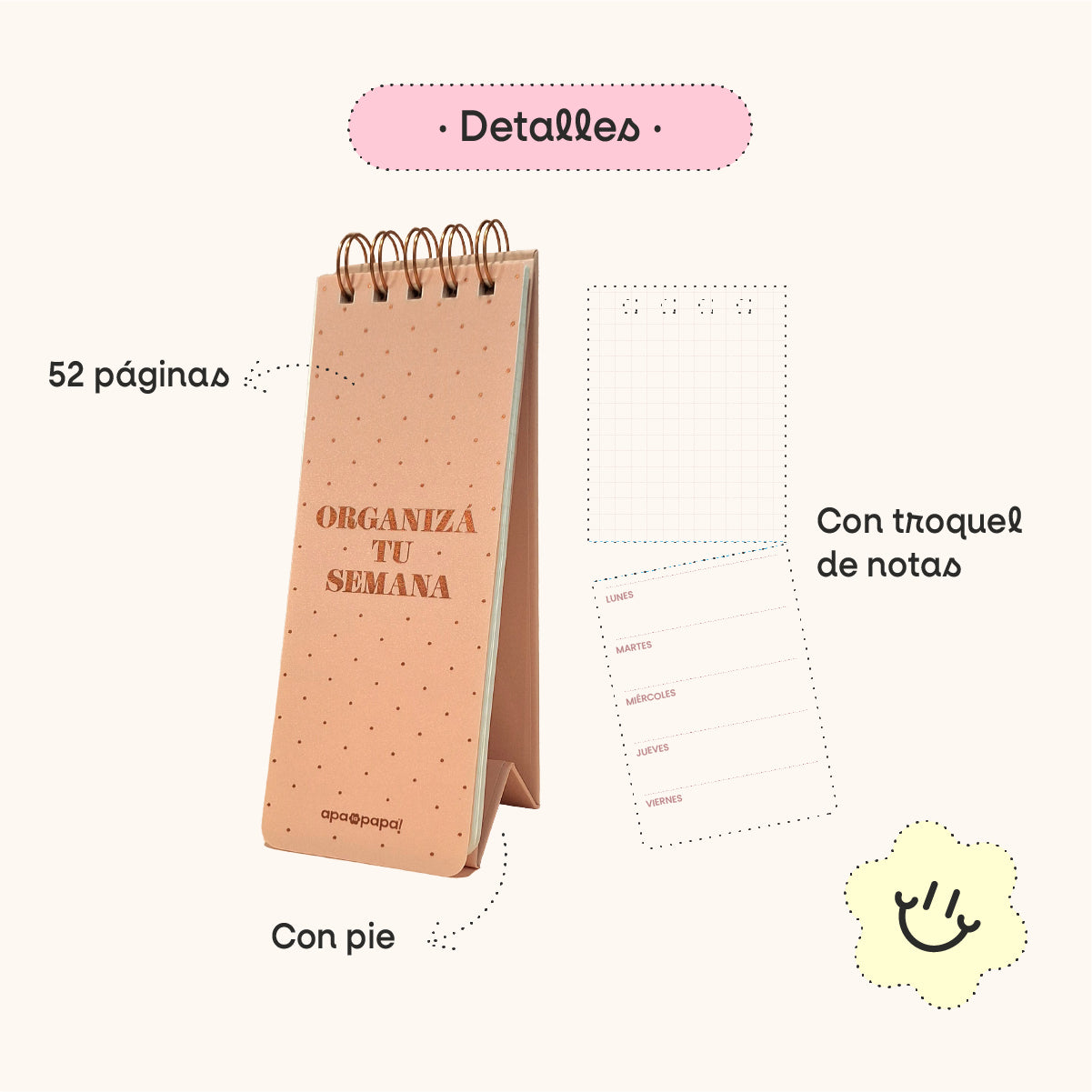 Organizador Semanal con Pie