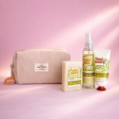 Set Neceser Corderoy + Body Splash + Crema + Jabon en Barra