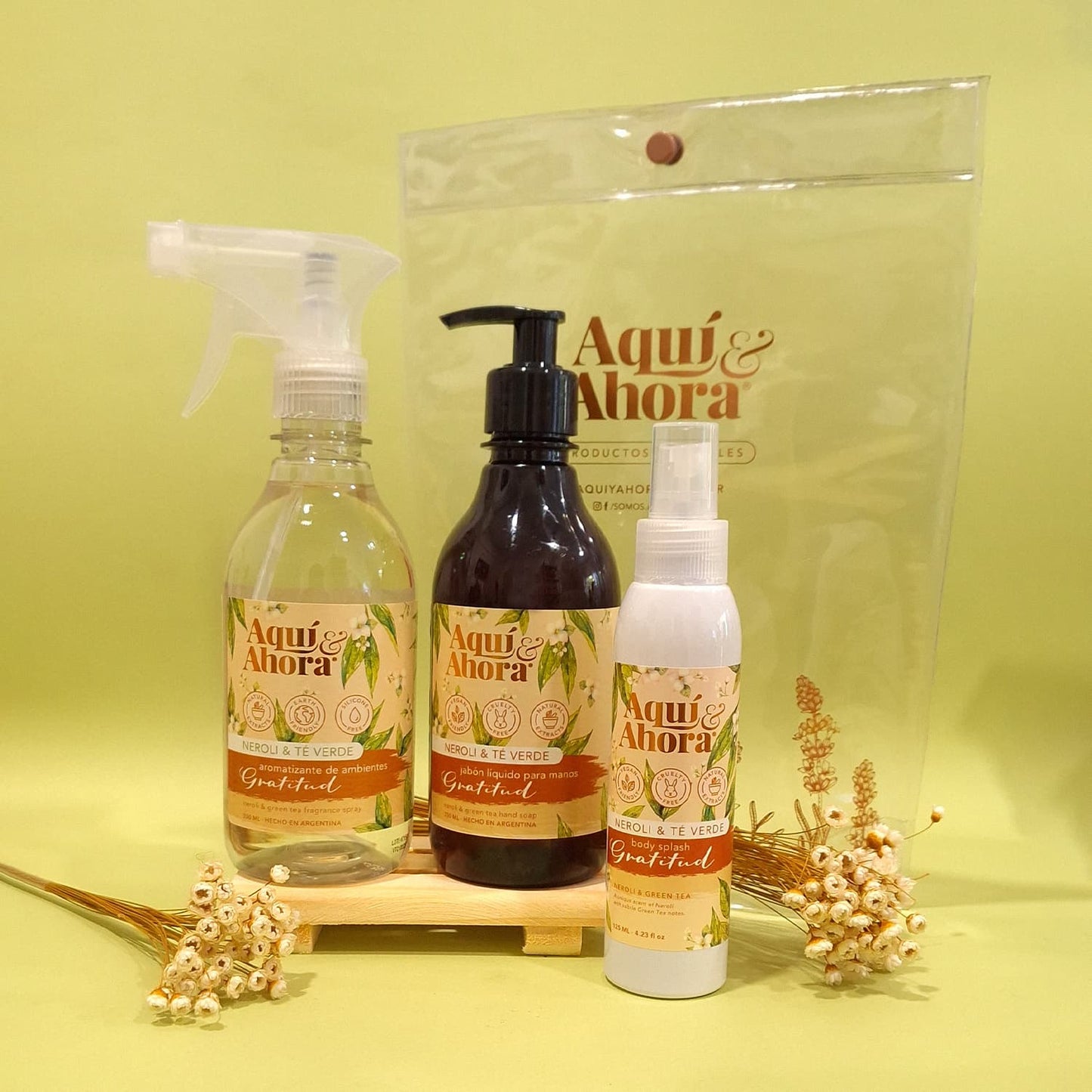 Set Premium Cristal - Body Splash + Jabon Liquido + Aromatizante