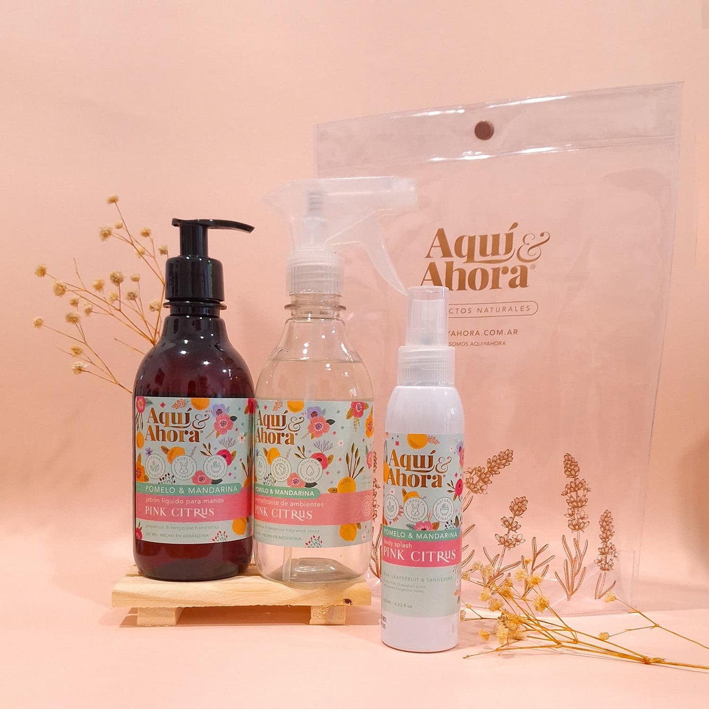 Set Premium Cristal - Body Splash + Jabon Liquido + Aromatizante