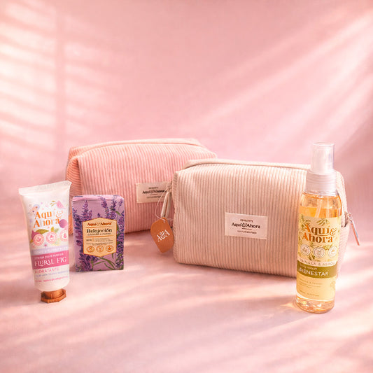 Set Neceser Corderoy + Body Splash + Crema + Jabon en Barra