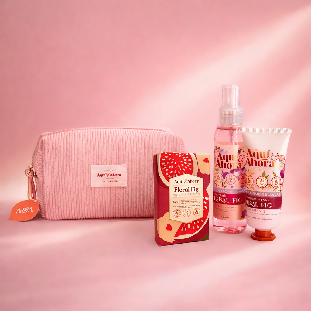 Set Neceser Corderoy + Body Splash + Crema + Jabón Natural