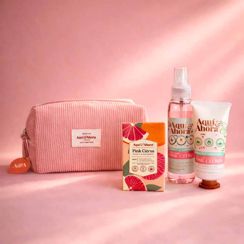Set Neceser Corderoy + Body Splash + Crema + Jabón Natural