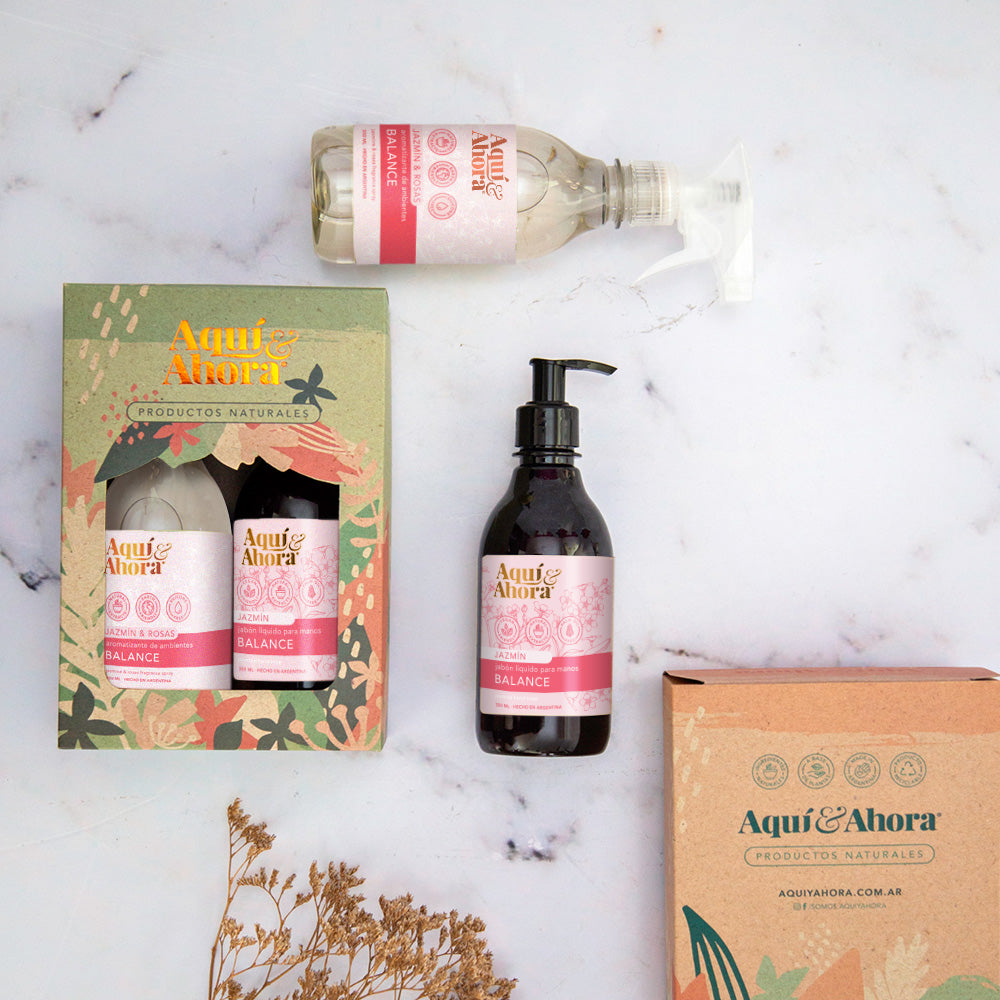 Set Jabon Liquido + Aromatizante + Estuche Exhibidor