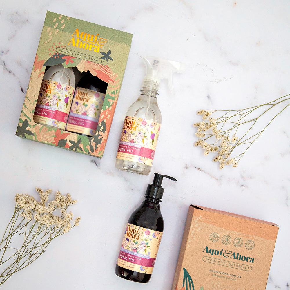 Set Jabon Liquido + Aromatizante + Estuche Exhibidor
