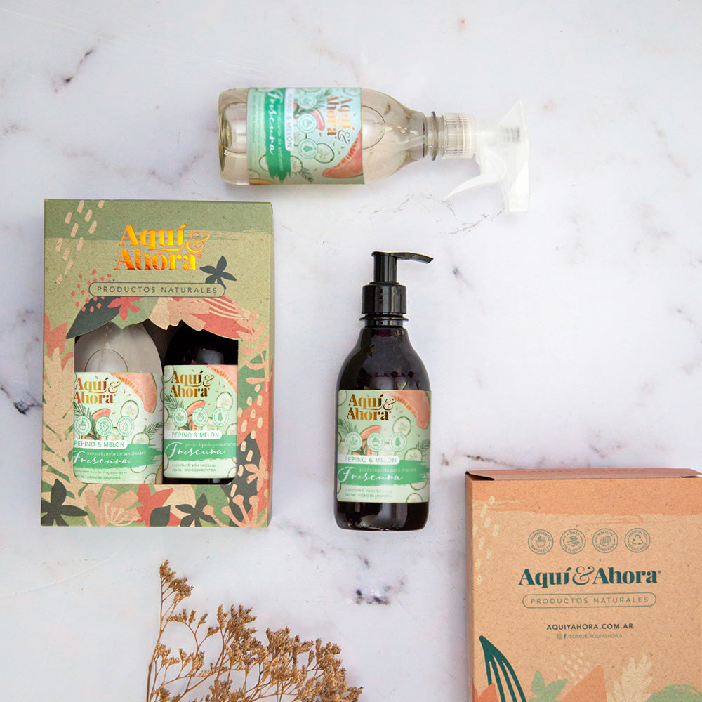 Set Jabon Liquido + Aromatizante + Estuche Exhibidor