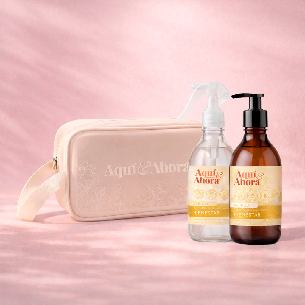 Set Neceser Clear + Jabón Líquido + Aromatizante