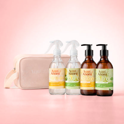 Set Neceser Clear + Jabón Líquido + Aromatizante