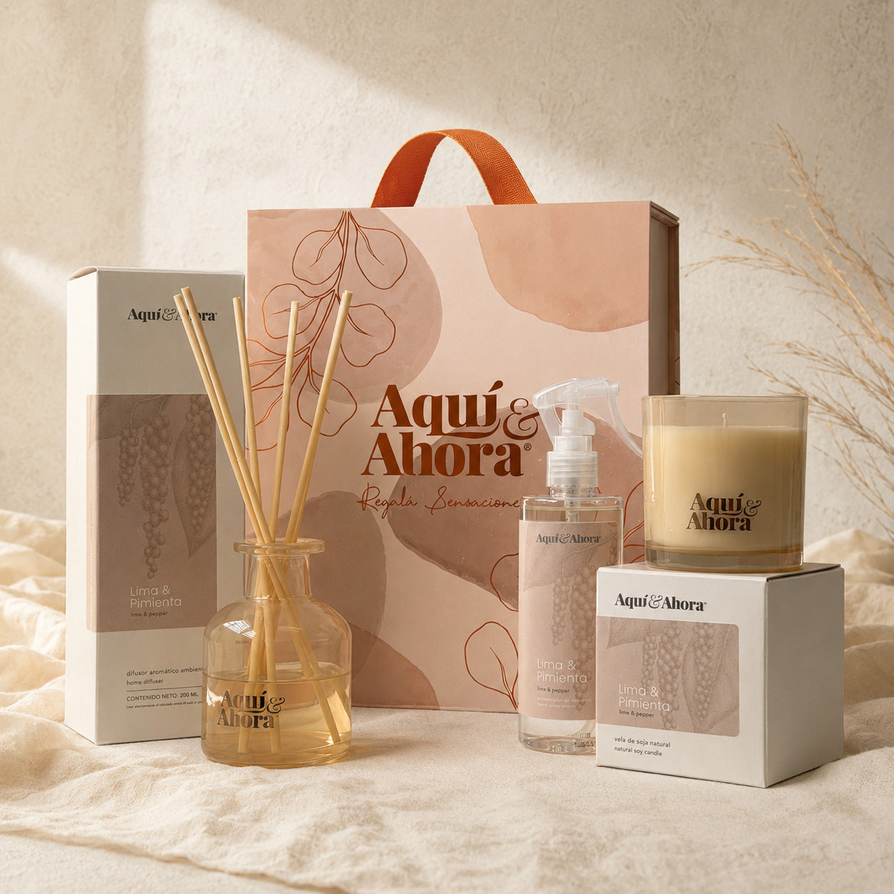 Set Premium Valija Blend - Vela Premium + Difusor + Aromatizante