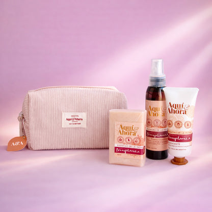Set Neceser Corderoy + Body Splash + Crema + Jabon en Barra